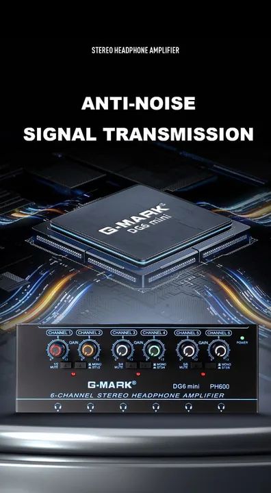 Amplificador de Fone de Ouvido 6 Canais G-MARK DG6 Mini - Foto 5