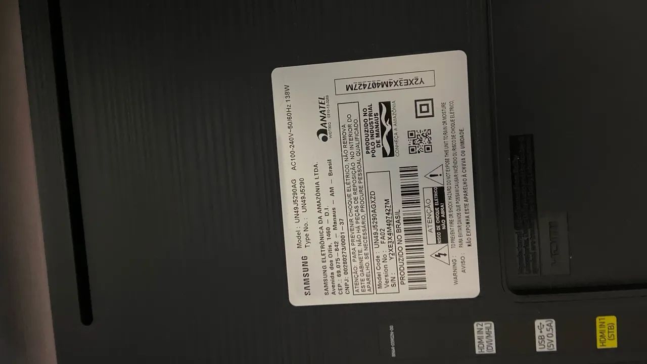 TV Samsung 49 retirada de peças