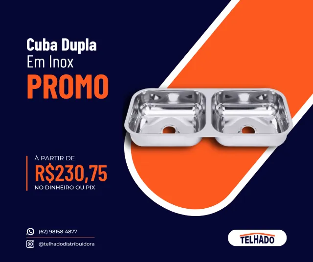 Cuba Inox 430 Dupla 840X340X170