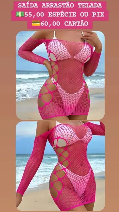 Vestido Telinha Arrastão saída de praia  - Foto 4
