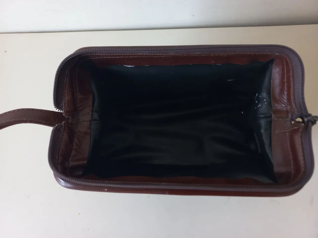 Necessaire de Couro Legítimo Marrom - Foto 5