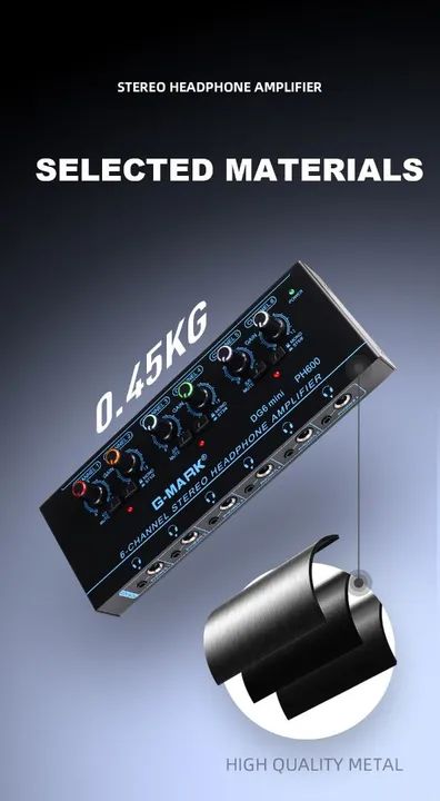 Amplificador de Fone de Ouvido 6 Canais G-MARK DG6 Mini - Foto 6