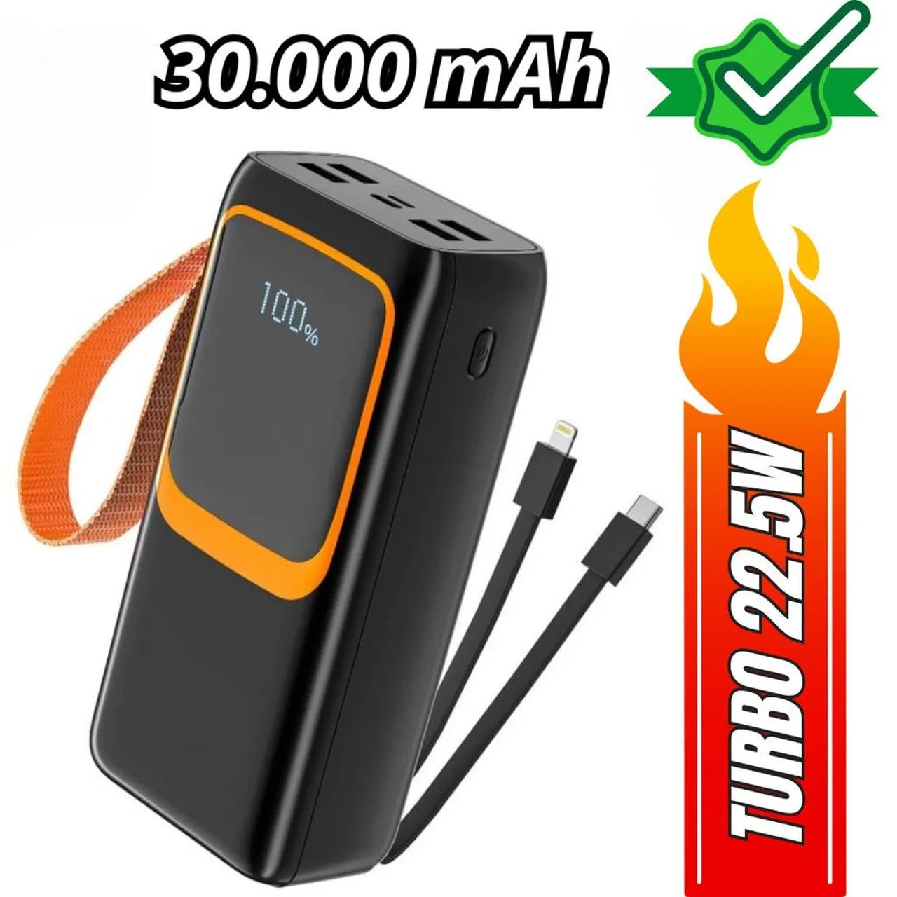 Power Bank 30000 mAh com Carregamento Rápido 22.5W - MiniMen - Foto 2