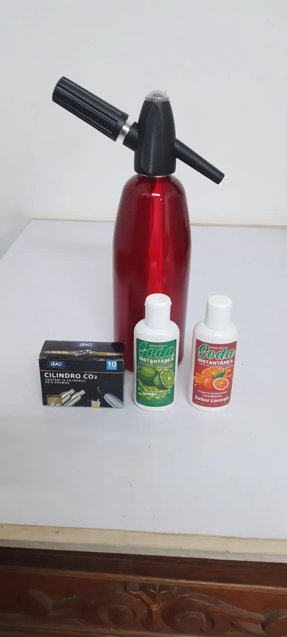 Garrafa Sifão de Soda e Refil de CO2 e Soda Instantânea