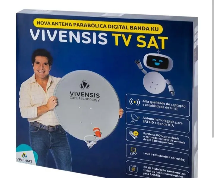 Kit Antena Parabólica Digital Banda KU Vivensis TV SAT