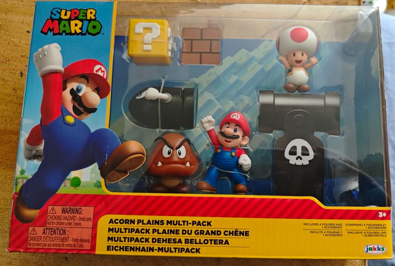 Boneco Super Mario Acorn Plains com acessórios 