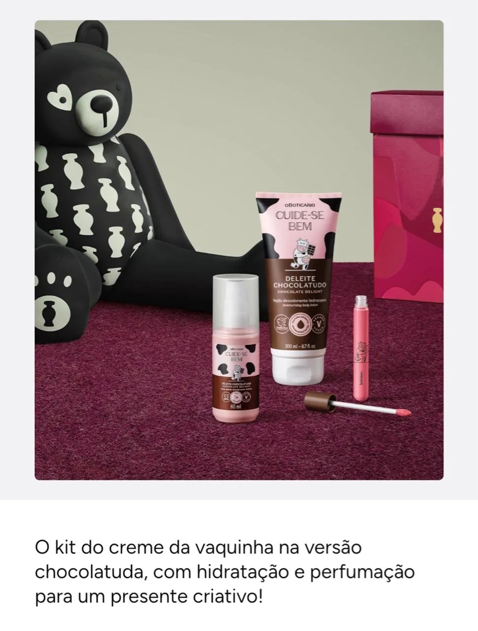Kit Creme Vaquinha Chocolatudo - Hidratação e Perfume