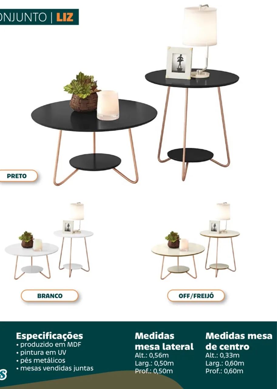 Conjunto mesas decorativas 12x sem juros  - Foto 2