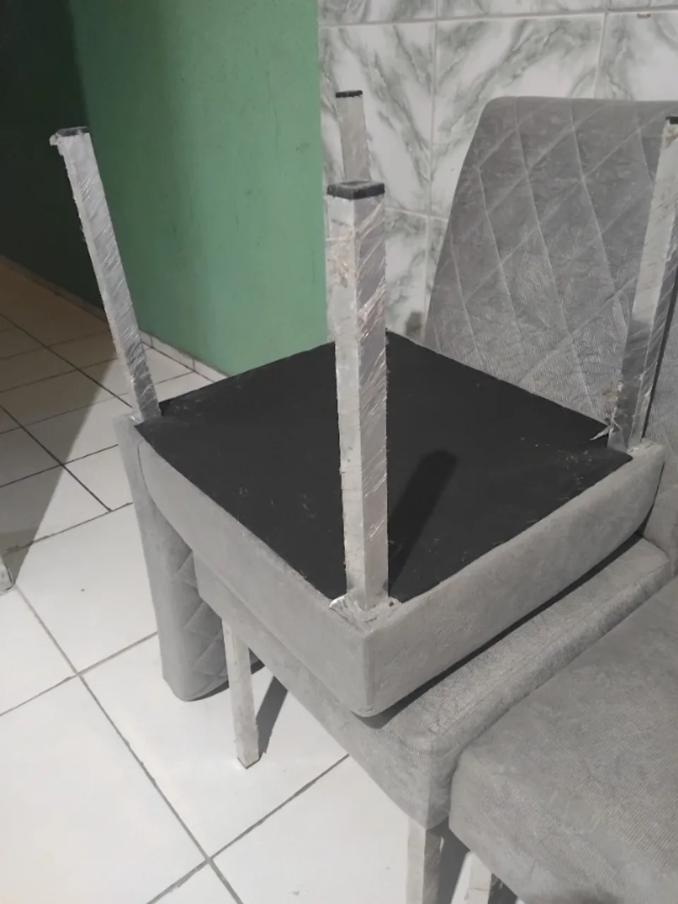 Cadeiras de jantar acochoadas