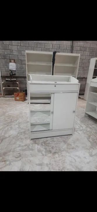 BALCÃO CAIXA VITRINE COM PORTAS MDF  - Foto 2