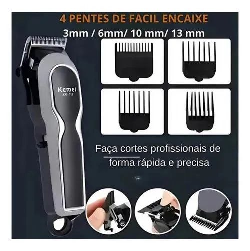 Máquina de Cortar Cabelo Kemei KM-119 - Foto 6