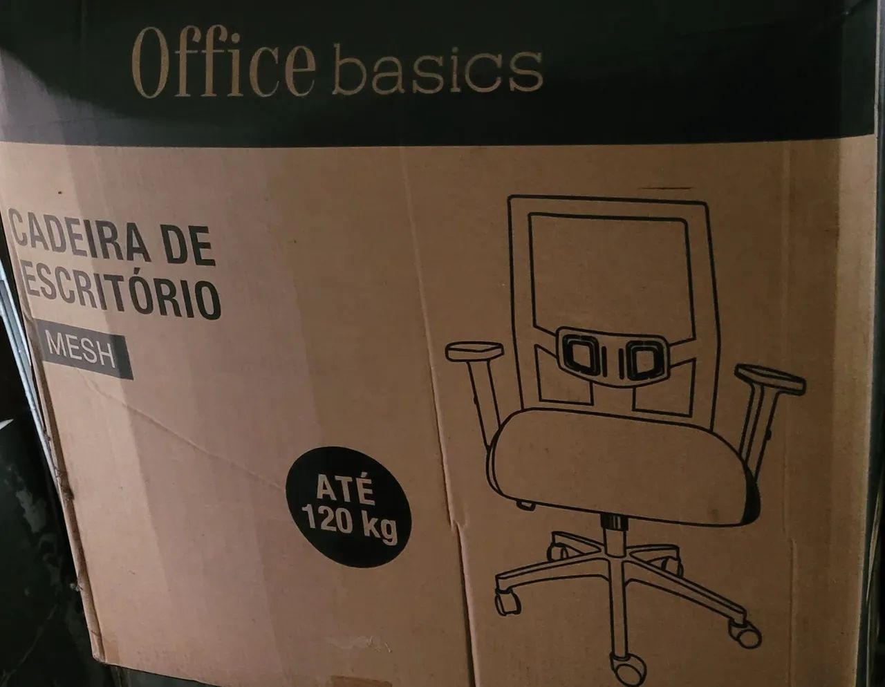Cadeira de Escritório mesh office Basic, nova na caixa, Giratória com Rodinhas - Foto 3