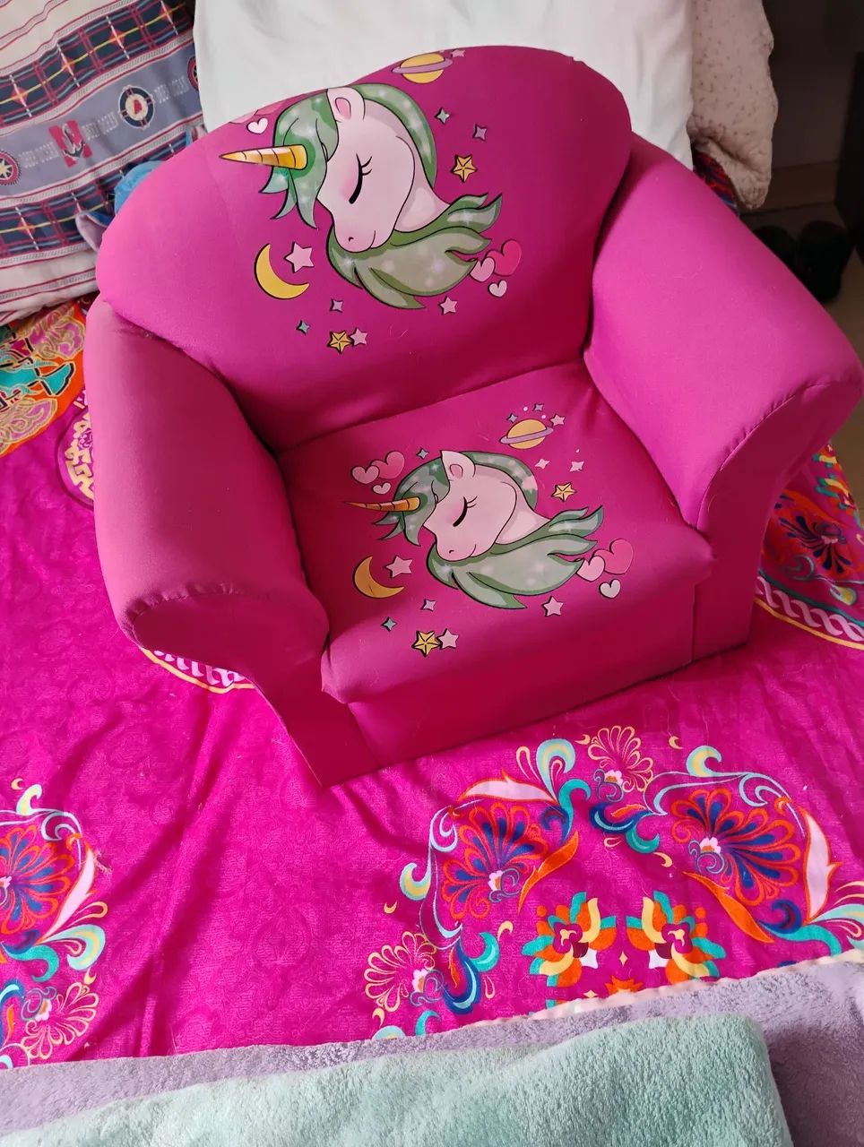 Poltrona Infantil Unicórnio Rosa