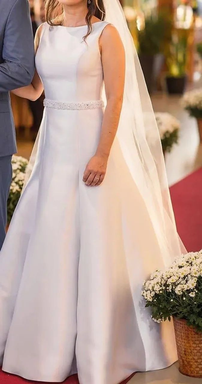 Vestido de noiva branco - cetim bucol