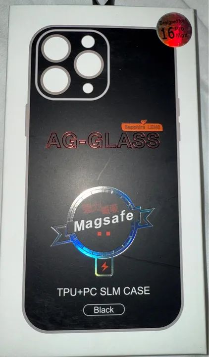 Capinha para iPhone 16 Pro Max em vidro azul - Foto 3