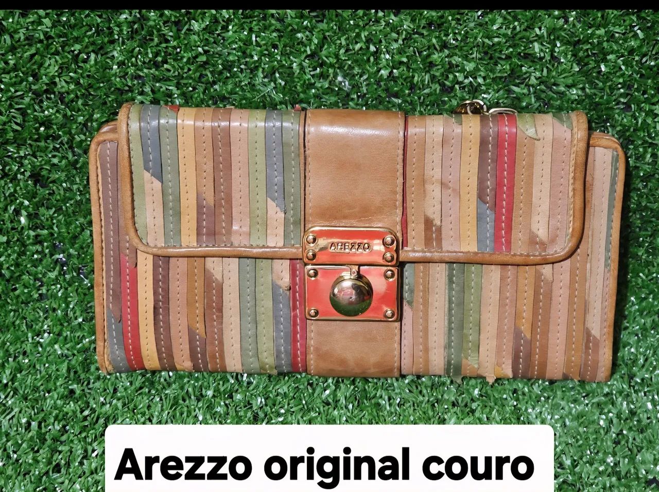 Carteira Arezzo Original Couro Colorida