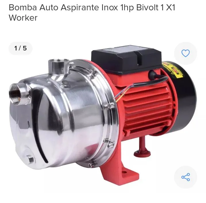 Bomba Auto Aspirante Inox 1hp Bivolt Worker