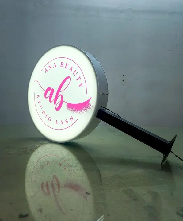 Placa Luminosa pirulito com sua logo personalizada