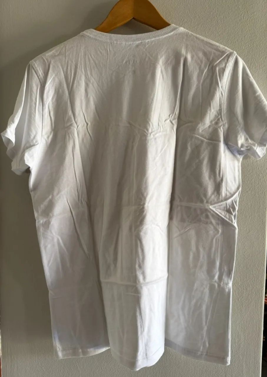 Camiseta Branca Estampada, Maresia, tamanho M - Foto 2