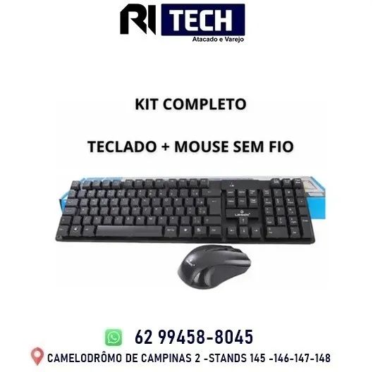 Kit Teclado e Mouse sem Fio Usb Wireless Padrão Escritório Trabalho