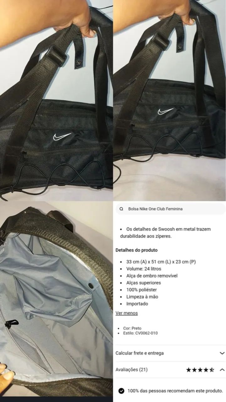 Bolsa Nike One Club Feminina