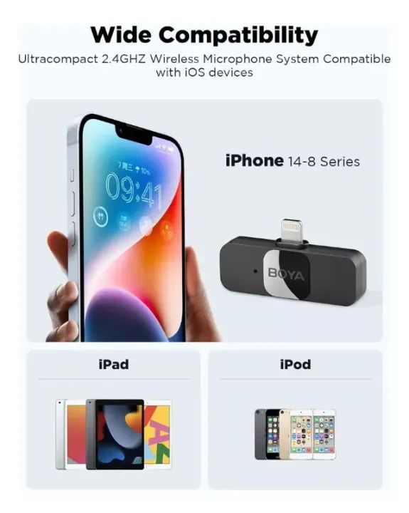 DOIS Microfones Lapela Boya By-v2 Conector Lightning Para iPhone 11/12/13/14 - Foto 2