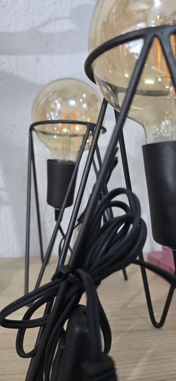 PAR DE LUMINÁRIA DE MESA SPUTNIK COM LÂMPADA - Foto 3