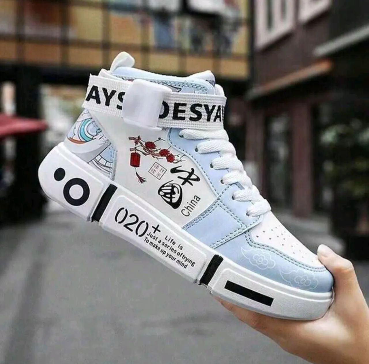 Tênis esportivos casuais masculinos, tênis de skate com Grafite médio-top,adolescentes - Foto 4
