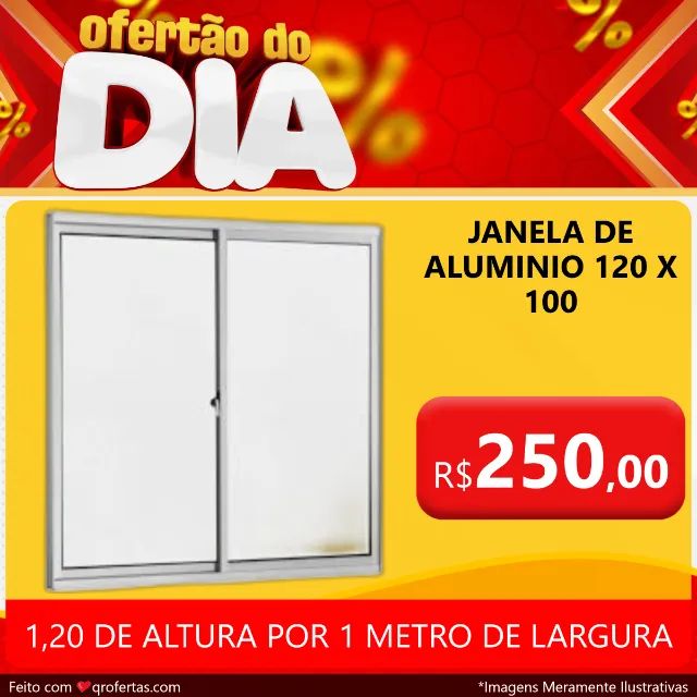 JANELA DE ALUMINIO 1,20 DE ALTURA POR 1 METRO DE LARGURA - VIDRO LISO  - Foto 2