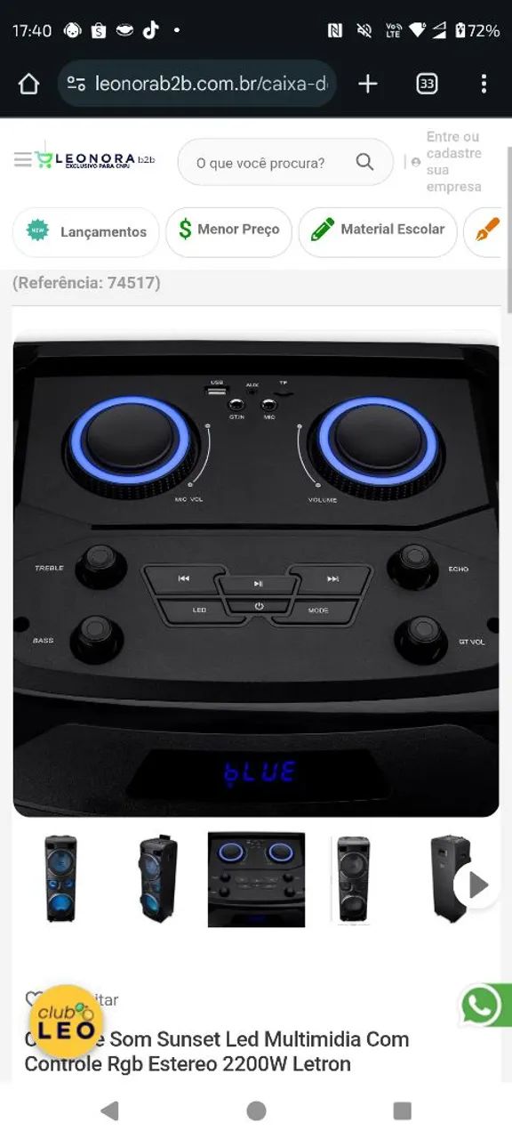 Som Sunset Led Multimídia 2200W Letron - Foto 2