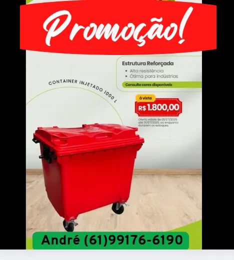 Container de Plástico 1000L para Condomínio 