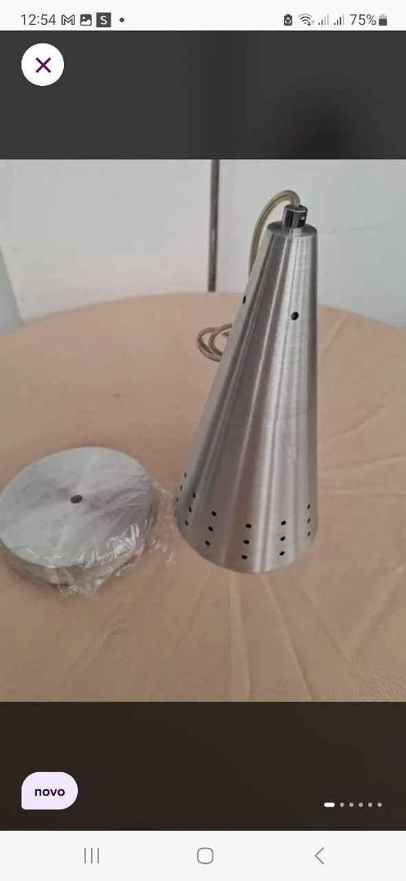 Luminária Pendente Cone em Aço Inox