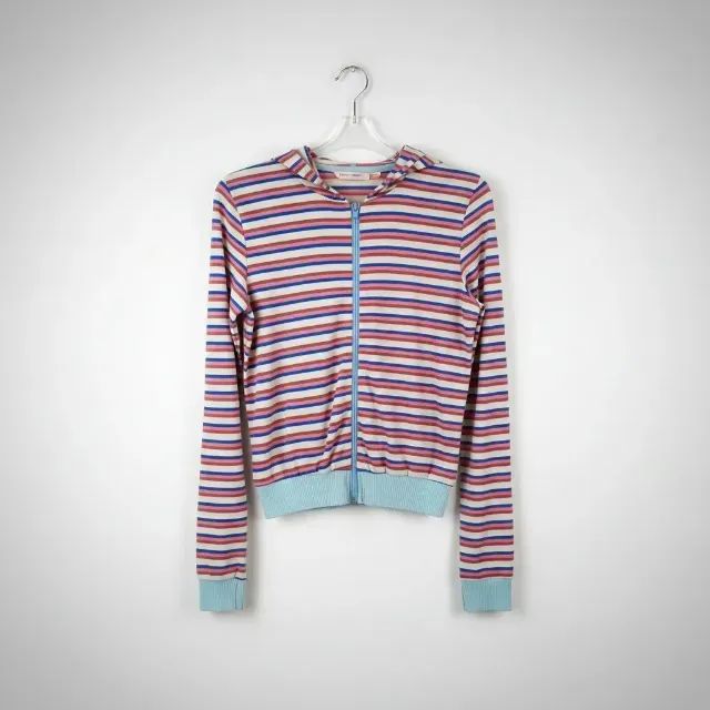 Blusa listrada com capuz manga longa Jinglers