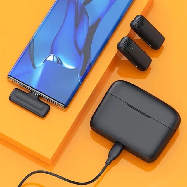 Microfone lapela sem fio J13 portátil com caixa de carregamento, redução de ruído, Tipe-C - Foto 2