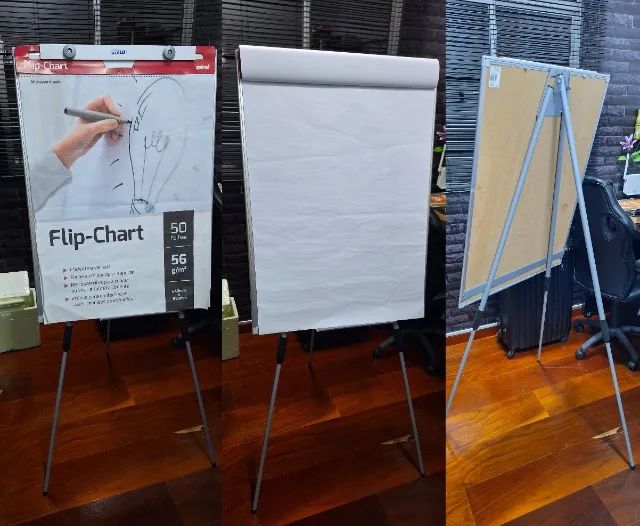 Flip Chart Office Magnético Branco STALO + Bloco de Papel + Kit Apagador/Canetas - Foto 5
