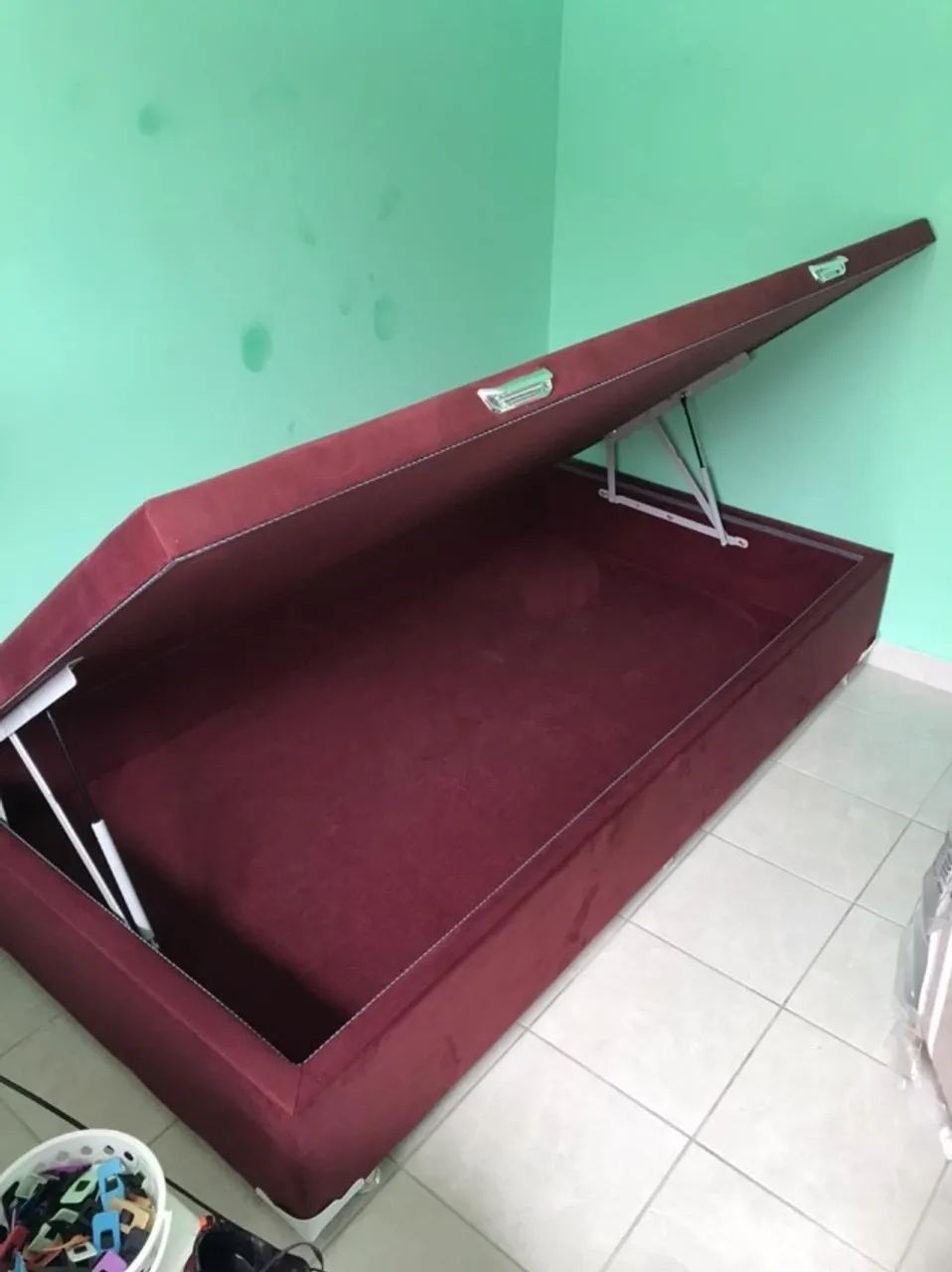 Base de Cama Baú Solteiro Vermelho N4 - Foto 2
