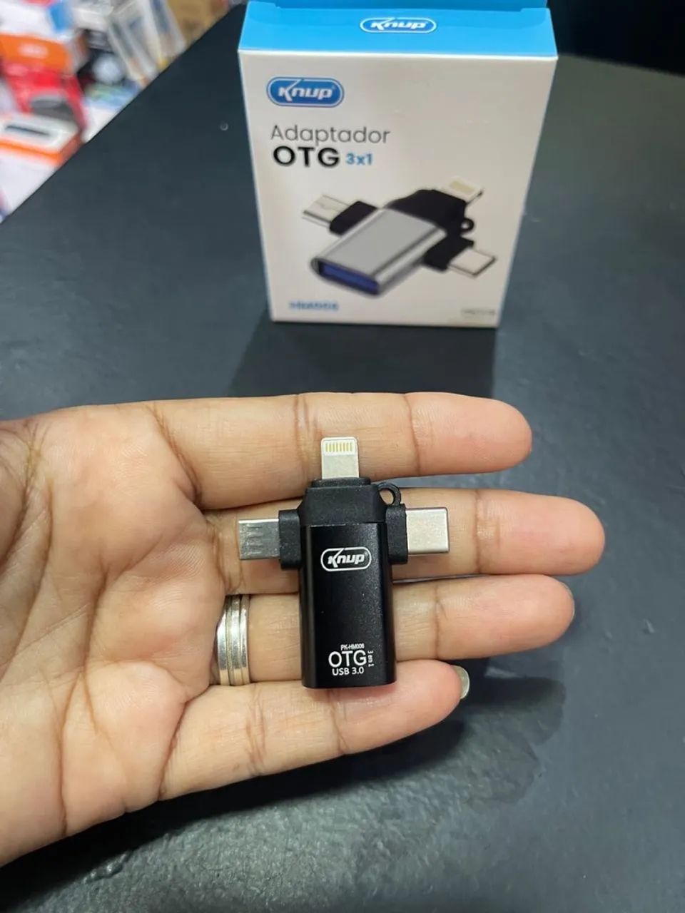 Adaptador OTG 3 em 1 KnuP - Foto 2
