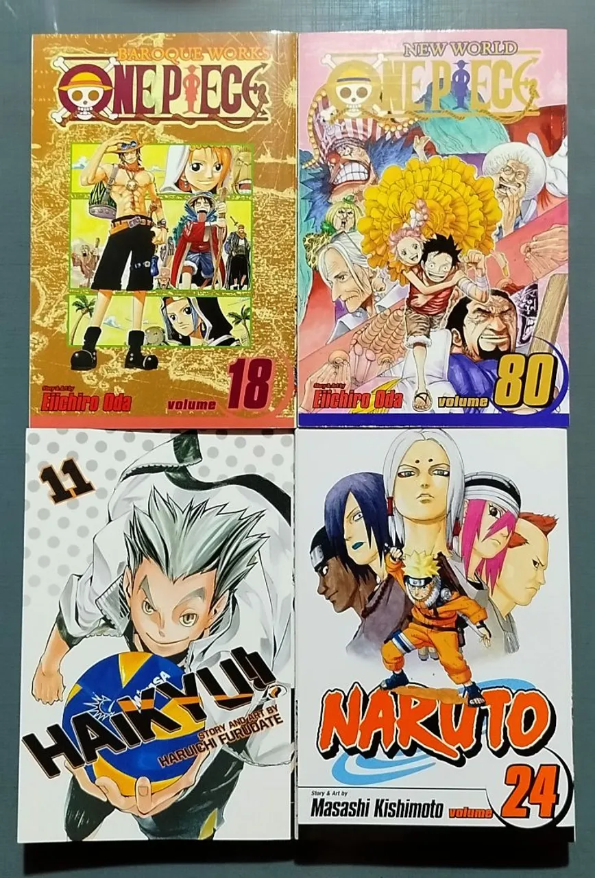 Mangás One Piece, Naruto e Haikyuu!! Importado em inglês
