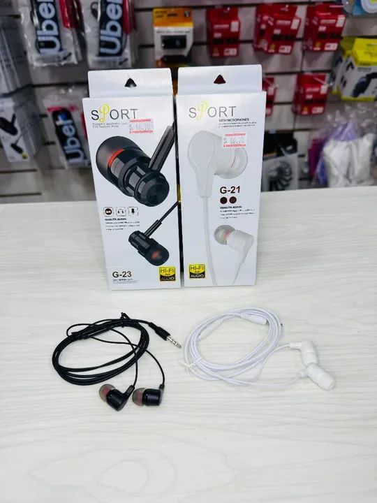 Fones de Ouvido Esportivos com Microfone - Novos