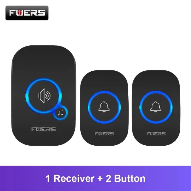 Fuers Wireless Doorbell Waterproof campainha com 2 botões