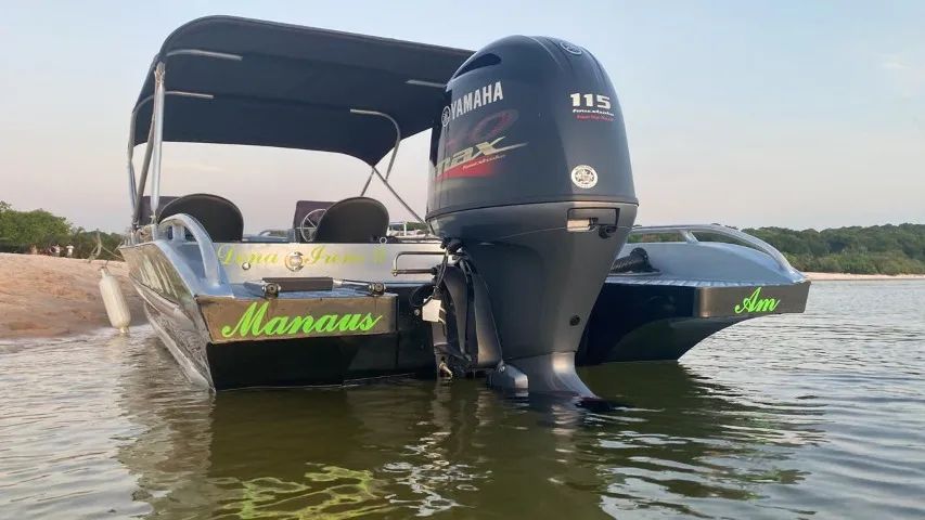 Lancha de Alumínio com motor Yamaha de 115Hp ano 2021. - Foto 4