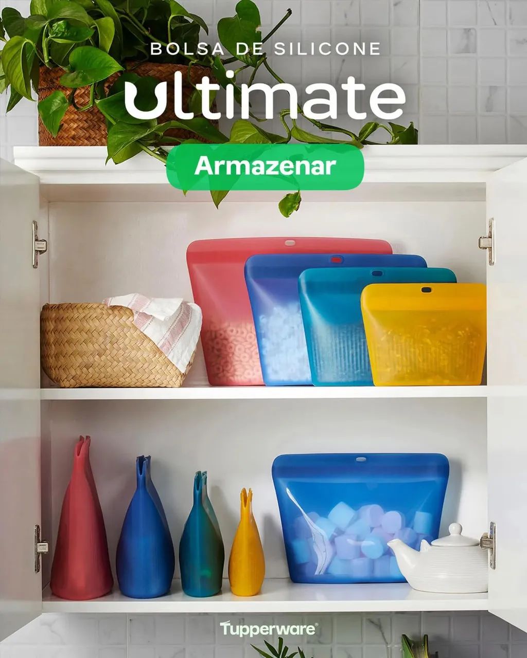 Kit 04 Bolsas de Silicone Multiuso Ultimate Tupperware - Foto 2
