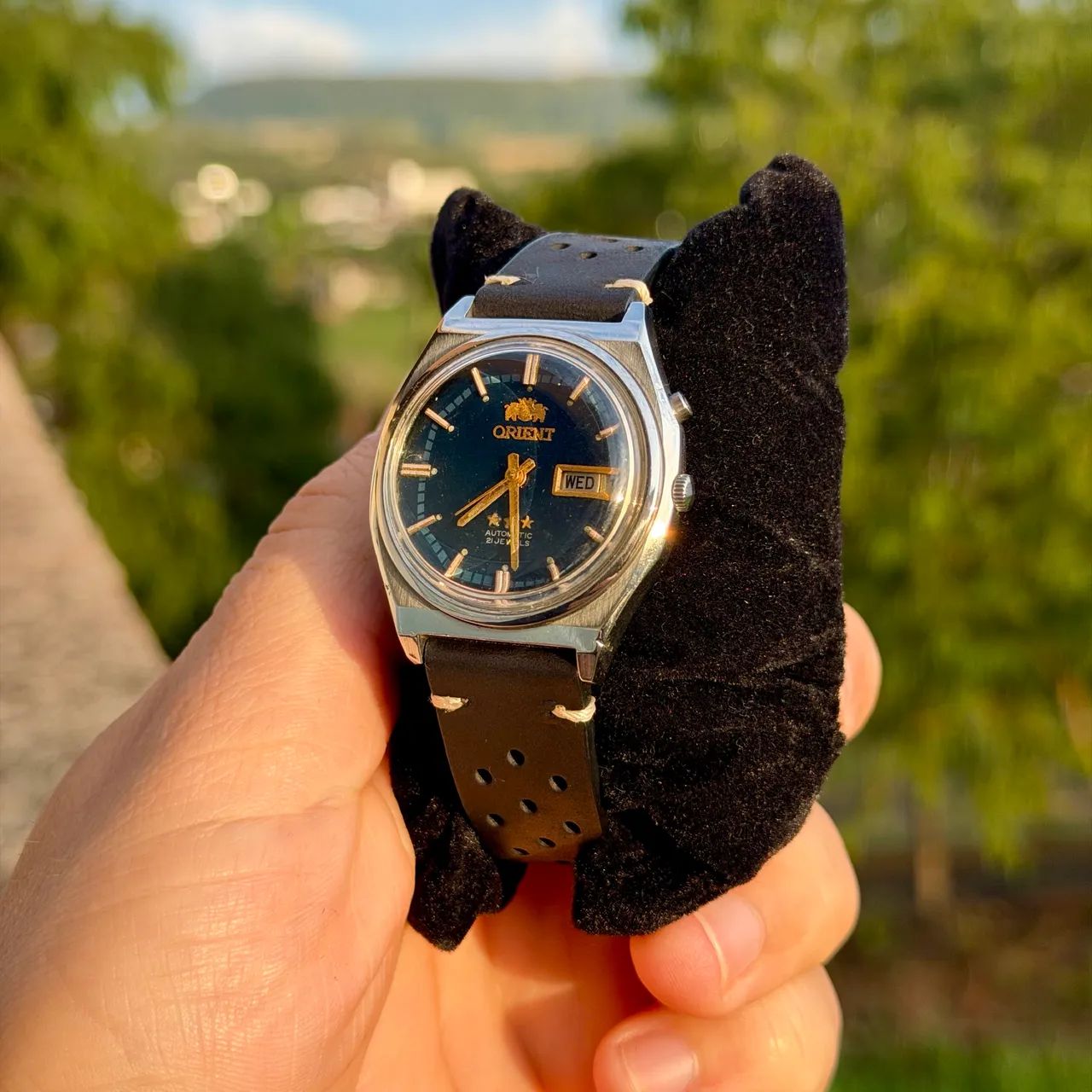 Orient 3 Estrelas Vintage Azul Escuro - Foto 3