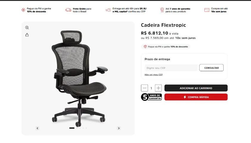 Cadeira Flexform Flextropic - Foto 5