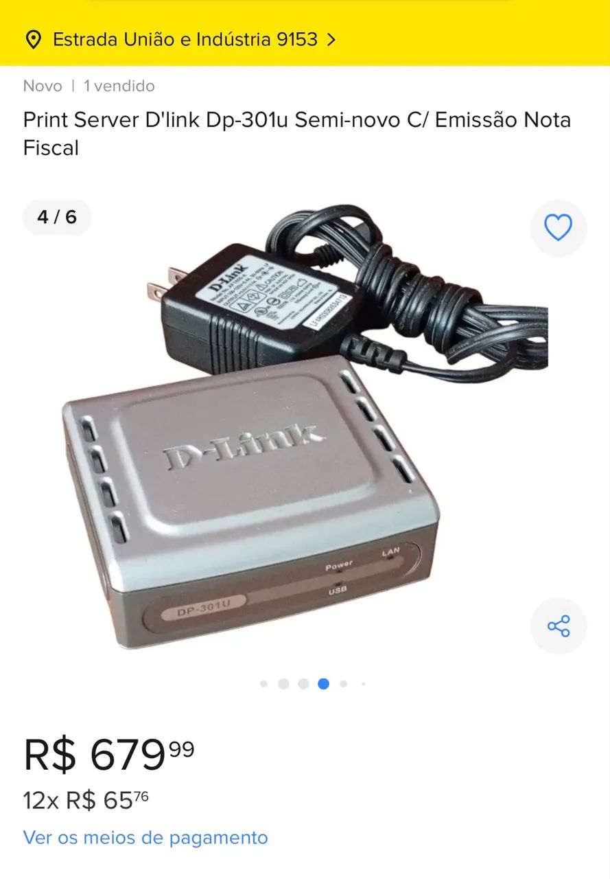 D Link - DP 301 - U , USB Print Server , novo na caixa!  - Foto 4