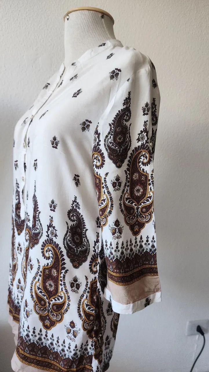 Blusa Camisa em viscose manga 3/4 - Foto 3