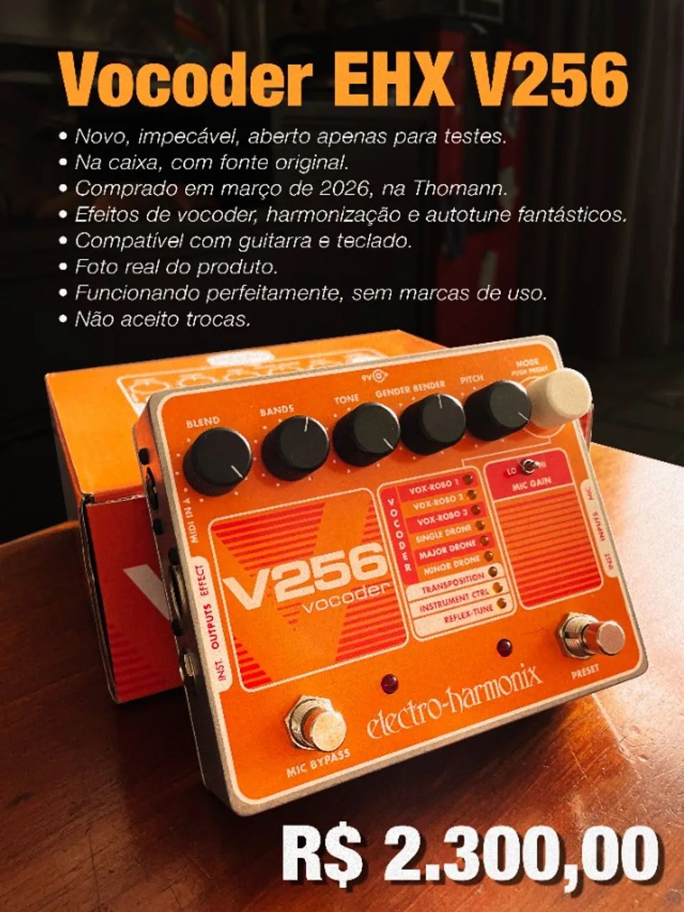 Vocoder Electro Harmonix V256 Pedal