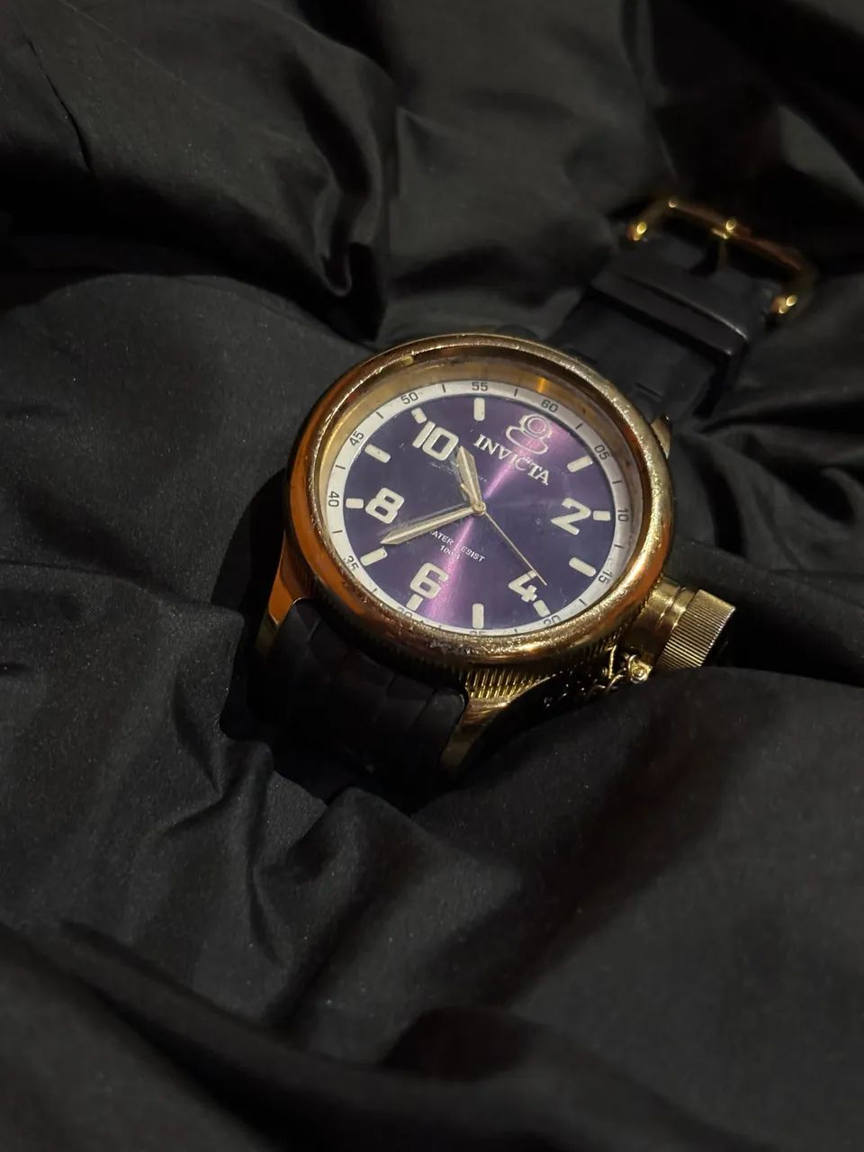 Relógio Invicta Russian Diver Masculino Dourado de 43mm com Pulseira Preta ORIGINAL - Foto 5