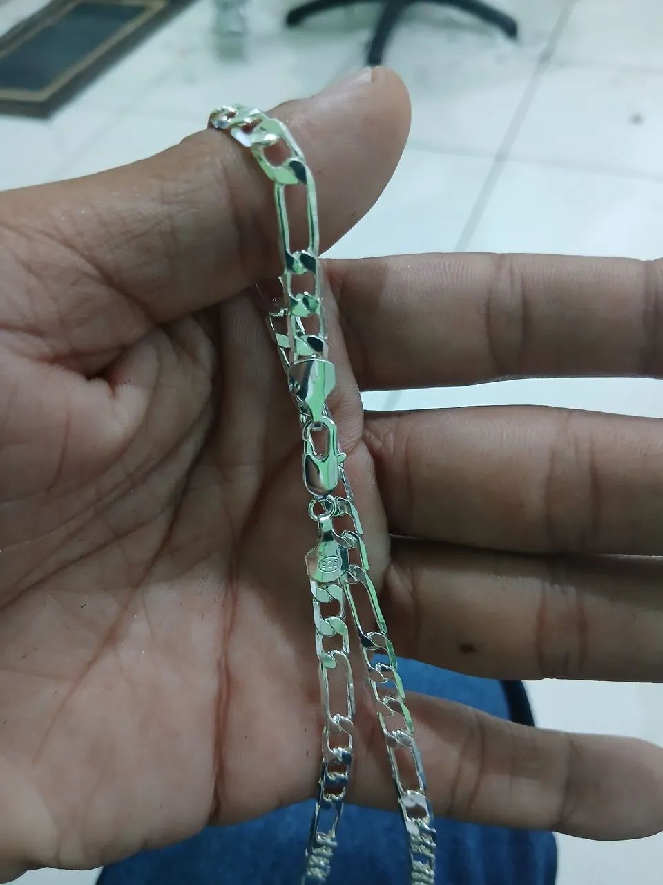 Vendo cordão de prata 925 3x1 4mm 18g !! - Foto 2