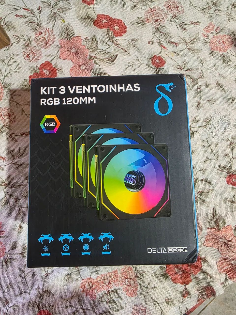 KIT 3 FANS GAMER COM CONTROLADORA